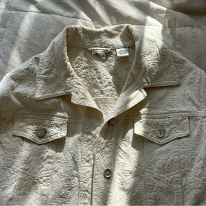 Cream Jean jacket with beautiful stitching